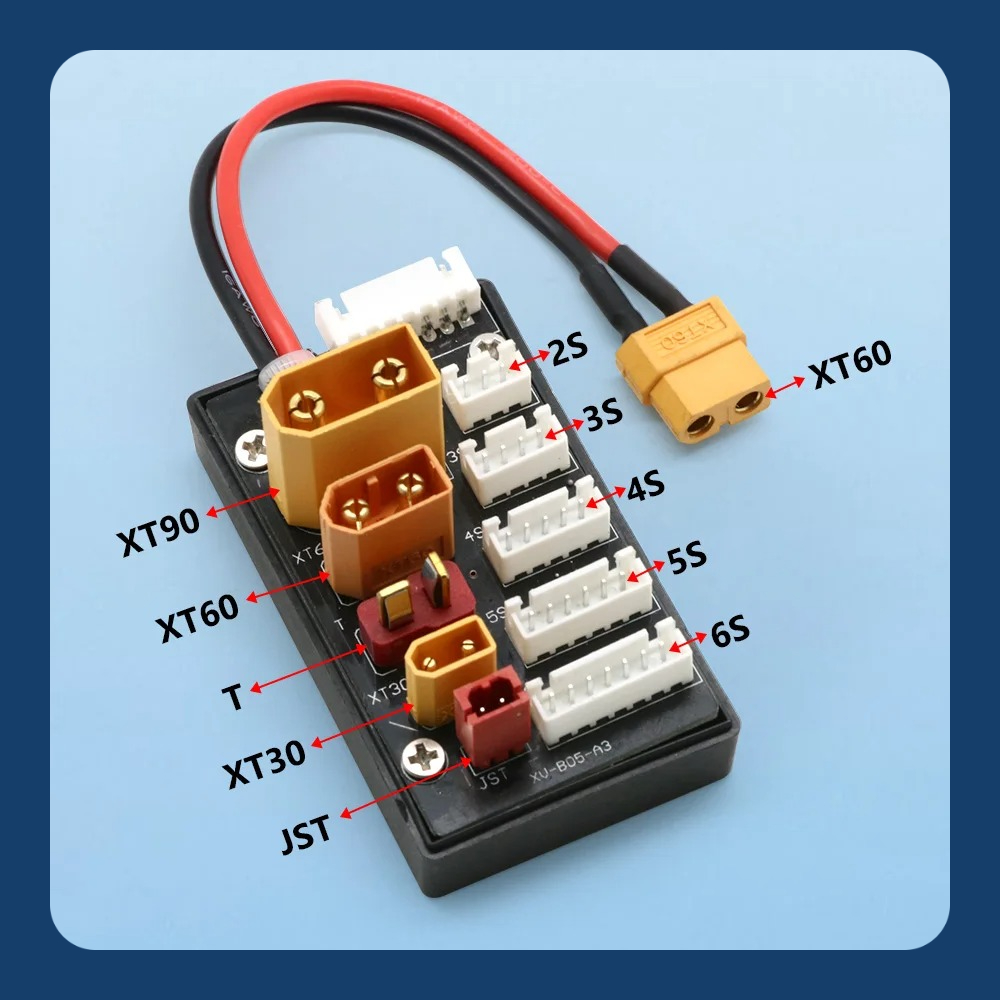 Lipo Parallel Charging Board - 2-6S Lipo Akku Parallel-Ladeplatte XT30 XT60
