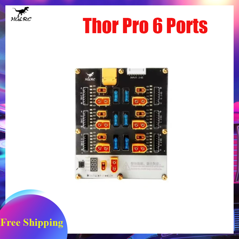 Lipo Parallel Charging Board - HGLRC Thor Pro 6-Port-Akkuladegerät 2-6S Lipo-Entlader