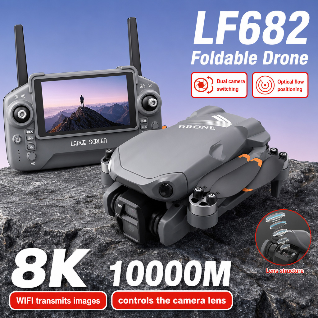 Rc Drone Uav - Luftbild-Drohne LF682 mit 8K HD Dual-Kameras,
