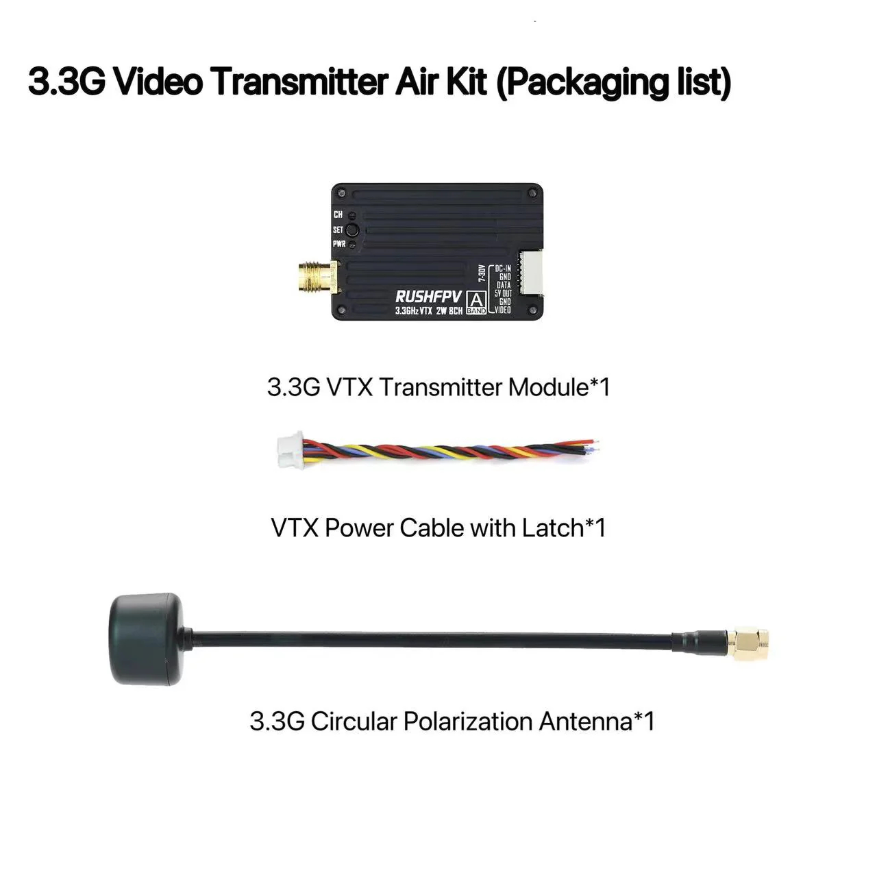 RUSHFPV 3.3G 2W VTX Sender FPV – Drone Rc Receiver And Transmitter Bewertung und Preis