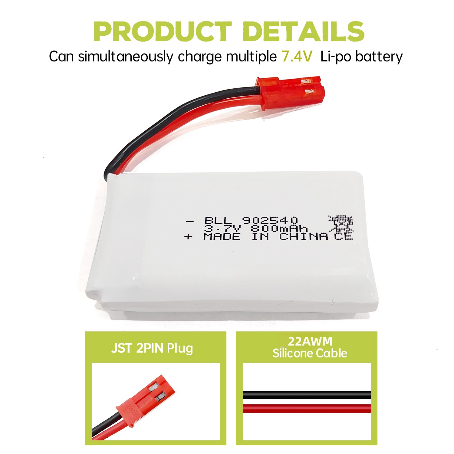 5PCS 3,7 V 800mAh 30C Lipo Bat – Drone Mjx Rc Bewertung und Preis