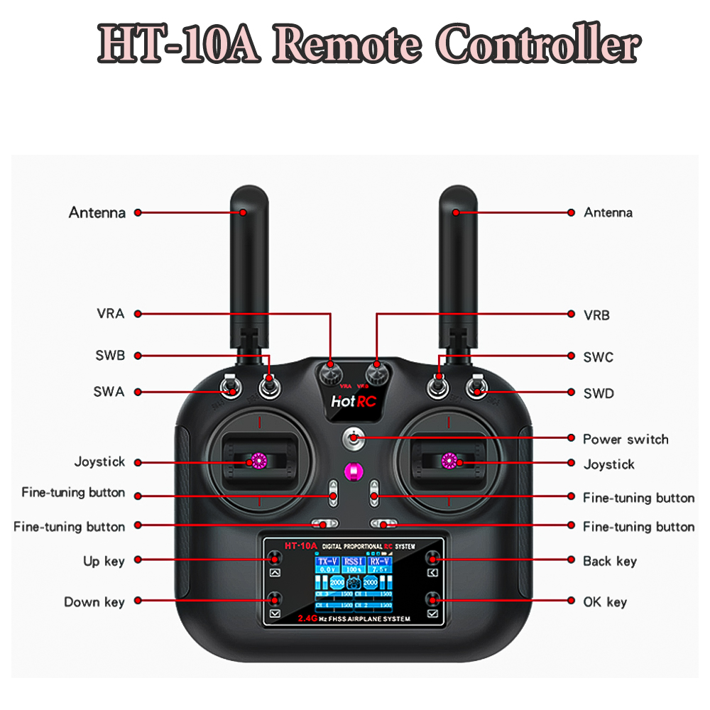 Hotrc HT-10A 2,4G 10-Kanal Sen – Drone Rc Receiver And Transmitter Bewertung und Preis