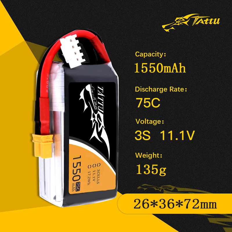 Tattu 3s 11,1 v 1550mah 75c li – Drone Zll Rc Bewertung und Preis