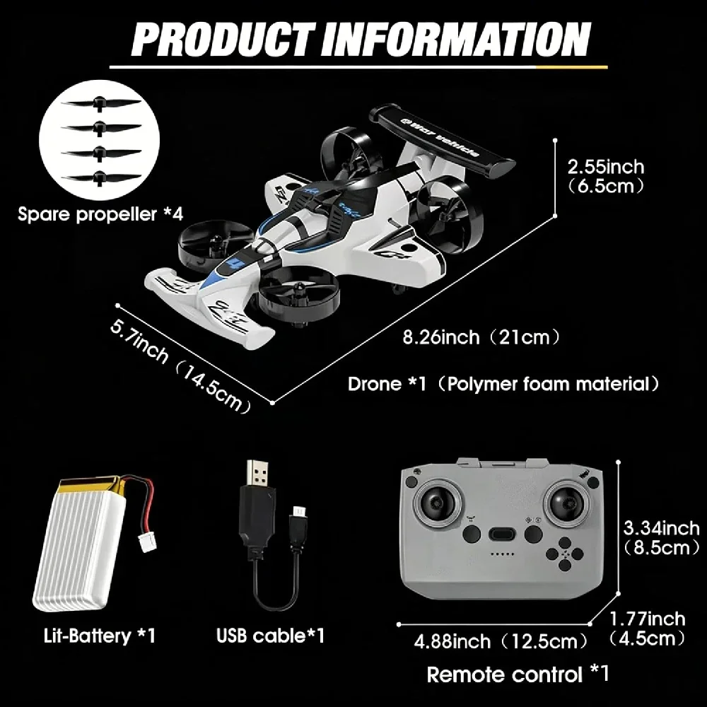 2-in-1 RC Flugdrohne Auto Dual – Drone Rc Land Bewertung und Preis
